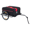 Bicycle Trailer Bike Cargo Trailer Garden Utility Cart Tool Carrier  with Removable Cover, Red
