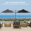 8.5FT Offset Patio Umbrella 360° Rotation Cantilever Parasol Outdoor Cantilever Roma Parasol Φ100.8