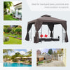 10' x 10' Patio Gazebo Outdoor, Canopy Shelter with Double-tier Roof, Pavilion Sidewalls for Garden Events
