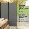 6 Panel Folding Outdoor Privacy Screen with Stable Base, 5.7FT Tall Room Divider with UV30+ Protection, Dark Grey