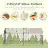 Pet Playpen with Roof, Metal Guinea Pig Cage, Rabbit Pen, Chicken Coop Run, Catio Cat Enclosure with Cover, Doors, Indoor Outdoor for Small Animals, 87