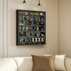 7-Tier Display Cabinet, Shot Glass Display Case, Glass Curio Cabinet with 2 Glass Doors and 6 Adjustable Shelves, Black