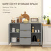 Modern Kitchen Storage Cabinet, Sideboard Buffet Cabinet w/ 3 Drawers and Adjustable Shelves for Kitchen Hallway