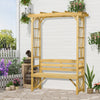 Patio Wooden Bench, Outdoor Bench for Vines/Climbing Plants, Light Brown