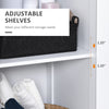 Tall Bathroom Storage Cabinet, Freestanding Tower Cabinet with Adjustable Shelf, 3 Open Shelves, White