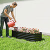 4.9 x 2 x 1ft Galvanized Raised Garden Bed Kit, Metal Planter Box with Safety Edging, Black