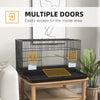Birdcage for Canaries, Lovebirds Finches, Budgie Cage with Removable Tray, Bottom Mesh Panel, Wooden Perches, Swing, Ramp, Food Containers, 30