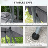 Outdoor 3-Seater Patio Swing Chair, Outdoor Swing Seat, with Adjustable Canopy and Two Pillows for Garden, Light Grey