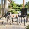Outdoor Bar Stools Set of 2, 360° Swivel Bar Height Chairs, 27.6