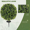 2 Pack 1.3ft Artificial Ball Eucalyptus Topiary with Ground Stake, UV Resistant Faux Greenery for Indoor Outdoor