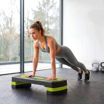 Adjustable Aerobic Stepper, Exercise Step Platform, Step Exercise Trainer, Workout Fitness Yoga Risers, 4
