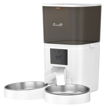 Automatic Cat Feeder for 2 Cats with HD Camera，2.4G & 5G WiFi Pet Food Dispenser 6L APP Control