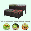 4 Piece Raised Garden Bed PP Raised Flower Bed Vegetable Herb Grow Box Stand Brown