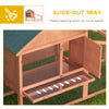 2 Tier Rabbit Hutch Outdoor Bunny House Guinea Pig Cage with Removable Tray, Ramp, Asphalt Roof