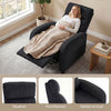 Corduroy Home Theater Seating, Push Back Recliner Chair with Padded Seat for Living Room, Black