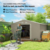 11' x 13'Garden Storage Shed w/ Foundation Kit Metal Tool Storage House w/ Double Doors, Light Grey