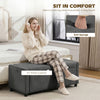 Storage Ottoman, Upholstered Corduroy End of Bed Bench with Thick Padding, Storage Bench for Bedroom, Dark Grey
