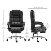 Massage Office Chair, Reclining Executive Office Chair with 6-Point Vibration, Footrest and High Back, Black