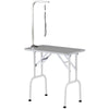 Foldable Pet Grooming Table for Dogs Cats with Adjustable Arm, Non-slip Surface, Grey