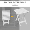 3 Pieces Outdoor Rocking Chair Set, Wooden Patio Rocking Chair Set with Folding Table, High Back and Armrests, White