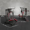Soozier Multi Home Gym Equipment, Workout Station with Sit up Bench, Push up Stand, Dip Station, 99lbs Weights