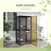 Cat Cage Multi-Level Catio Steel Outdoor Cat Enclosure w/ UV-and Water Resistant Cover, 5 Platforms, Soft Pads, Black