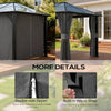 Gazebo Curtains, 10' x 13' Universal Replacement Privacy Curtain, 4-Panels Sidewall with Hooks/C-Rings, Grey