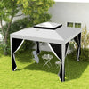 10' x 10' Outdoor Canopy Tent Party Tent with Mesh Netting and Double Tier Roof for Backyard, Garden, Patio, Grey