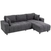 Sectional Couch with Integrated Seat, 3 Seater L-Shaped Sofa with Changeable Chaise, Spring Cushion, 2 Pillows