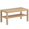 2 Tier Coffee Table with Storage Shelf, Rectangular Center Table for Living Room, Home Office Furniture Nature Wood