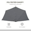 9.8ft Half Umbrella Semi Round Patio Parasol with Crank Handle, Top Vent for Garden, Balcony- NO BASE INCLUDED, Grey