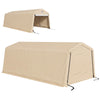 12' x 20' Portable Garage, Heavy Duty Carport Canopy with Ventilation Windows and Large Roll-up Door, Khaki