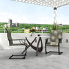 C Spring Motion Patio Chairs Set of 2 with Curved High Backrest, Armrest, All Weather Breathable Fabric, Metal Frame, Grey