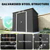 7' x 4' Galvanised Steel Garden Shed, with Foundation Kit -, Dark Grey