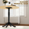 Dining Table for 2-4 People, Modern Round Kitchen Table with Pedestal Steel Base, 80cm, Natural Wood and Black