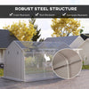 Heavy Duty Carport, 10 x 17 ft Portable Garage with Roll-up Zipper Door for Motorcycle Garden Storage, Grey