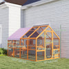 Outdoor Cat Enclosure Wooden Feral Cat House w/ Weatherproof Canopy, Bridges, Resting Boxes, Platforms, for 3-6 Cats