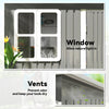 8.5' x 6' Galvanised Steel Outdoor Storage Shed, Garden Shed with Window, Lockable Wide Doors and Air Vents, Grey