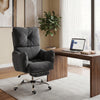 Office Chair with Foot Rest, Ergonomic Reclining Computer Gaming Chair w/ Snow Flannel Fabric, Thick Cushion