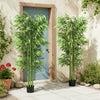 6FT Artificial Bamboo Trees Set of 2, Fake Plants with Nursery Pot for Indoor Decor