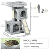 Plush Cat Tree Tower Activity Center with Sisal Scratching Post Scratching Board Perch Condo, Light Grey