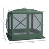 Pop-Up Tent, Foldable Screen Tent with Carry Bag, Zippered Door and Ground Stakes, Fits 3-4 People, Green