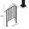 2-3 Step Handrails for Outdoor Steps, Metal Outdoor Stair Railing, Porch Deck Railing with Installation Kit, Black