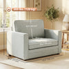 Accent Chair, Velvet-feel Fabric Armchair with Wide Seat, Spring Cushion, Solid Wood legs