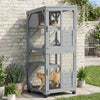 Movable Catio Outdoor Cat Enclosure with Resting Box, 3 Jumping Platforms, Waterproof Asphalt Roof for Outdoor Indoor