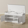 Shoe Storage Bench, Entryway Bench with 2-Tier Cabinet, Flip-Top Storage, Padded Cushion for Hallway, White