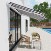 8' x 7' Retractable Awning, Patio Awnings, Sunshade Shelter with 280 g/m² UV & Water-Resistant Fabric and Aluminum Frame for Deck, Balcony, Yard