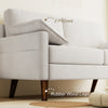 3 Seater Sofa, Velvet Upholstered Couch with Spring Cushions, Rubber Wood Legs and 2 Pillows
