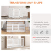 Free Standing Wood Pet Gate Indoor Dog Barrier 3 Panel Folding Z Shape Doorway