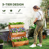 3 Tier Elevated Planter Box, Vertical Wooden Raised Garden Bed for Flowers, Vegetables, 26